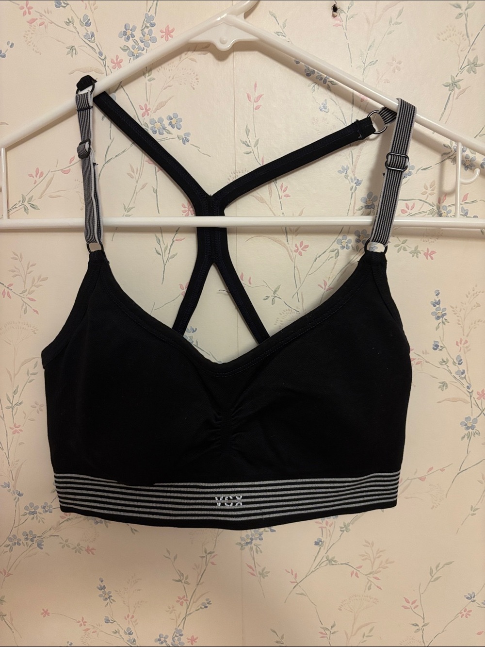 Victoria's Secret Black Striped Band Sports Bra